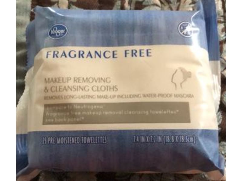 Kroger Makeup Removing & Cleansing Cloths, Fragrance Free, 25 Count