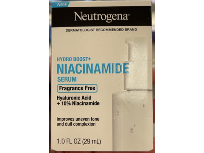 Neutrogena Hydro Boost+ Niacinamide Serum, Hyaluronic Acid + 10% Niacinamide, 1 fl oz/29 mL