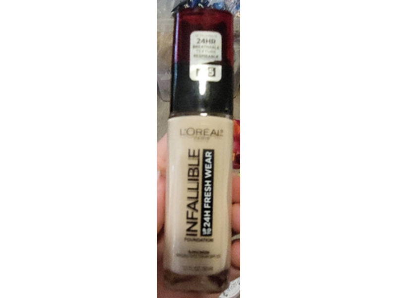 L'Oreal Paris Infallible 24 Hour Fresh Wear Foundation, 395-Rose Pearl, SPF 25, 1.0 fl oz/30 mL
