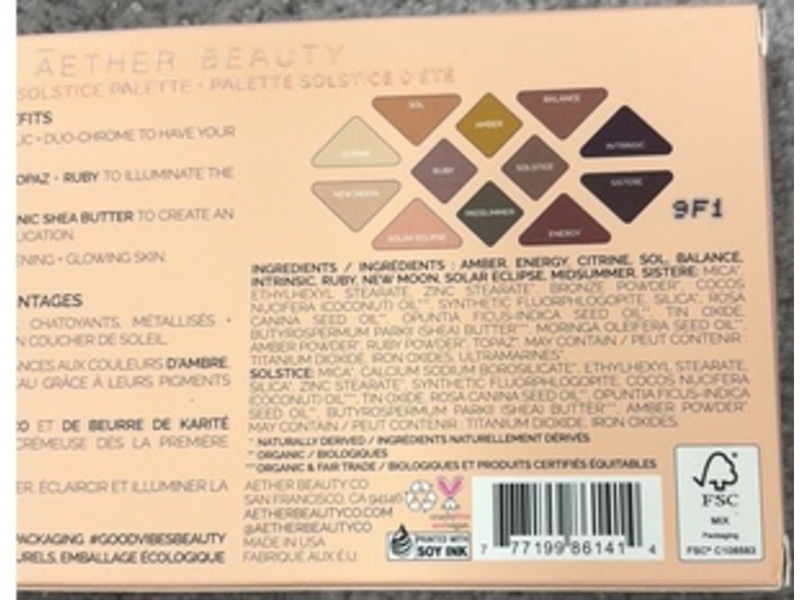 Aether Beauty Eyeshadow Palette, Summer Solstice