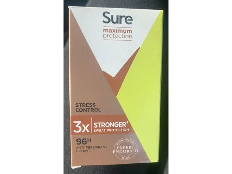 Sure Anti-Perspirant Cream, Stress Control, 45 mL