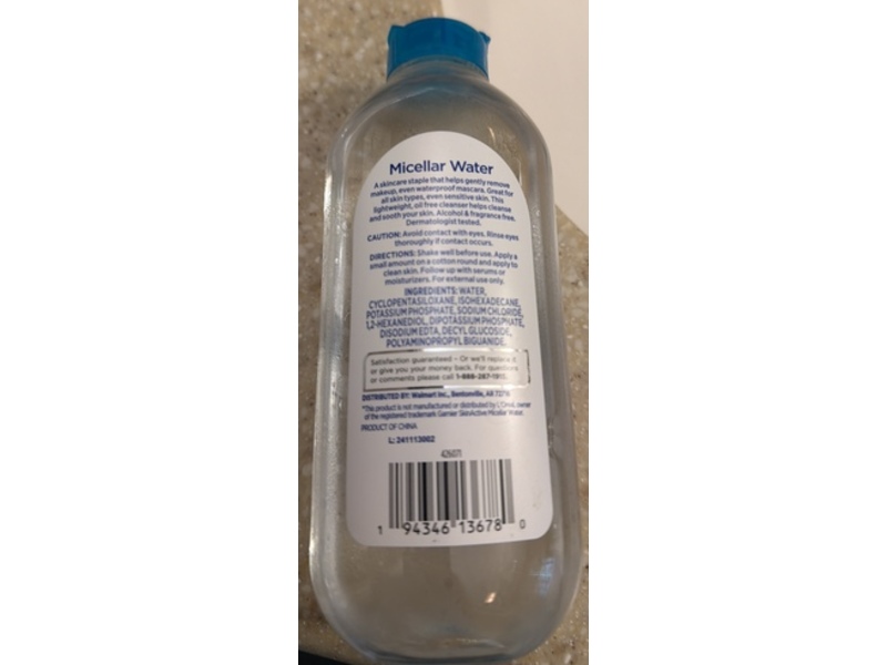 Equate Beauty Micellar Waterproof Cleansing Water, 13.5 fl oz/400 mL