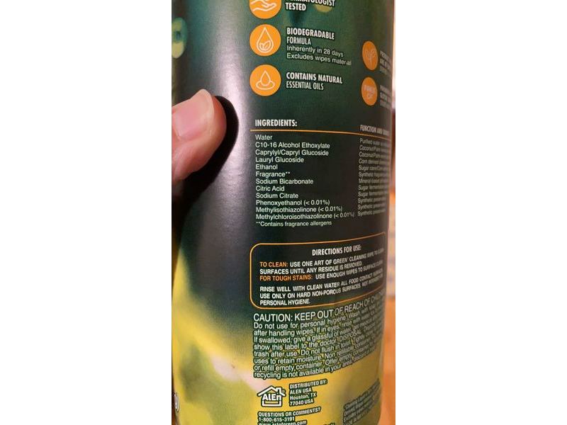 Art Of Green Powerful Cleansing Wipes, Citrus & White Flowers, 7.3 oz/207 g, 35 Count