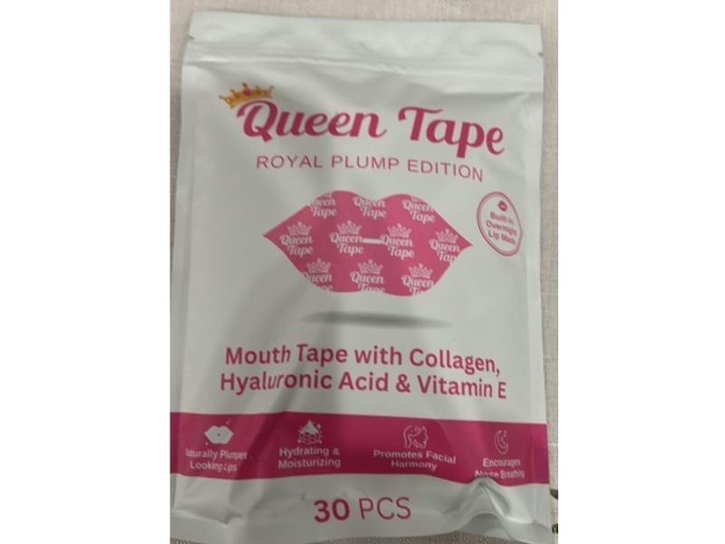 Queen Tape Mouth Tape, Collagen, Hyaluronic Acid & Vitamin E, 30 Count