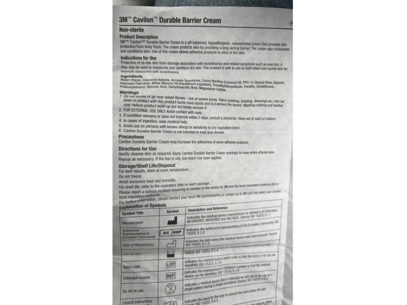 3M Cavilon Durable Barrier Cream, 3.25 oz/92g