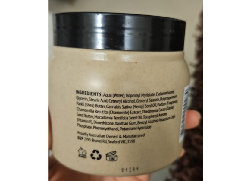 The Hemp Company Body Whip Moisturizing Cream, Pink Pomelo, 8.81 oz/250 g