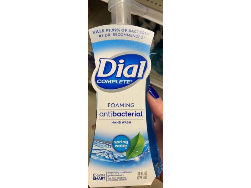 Dial Complete Foaming Antibacterial Hand Wash, Spring Water, 10 fl oz/296 mL