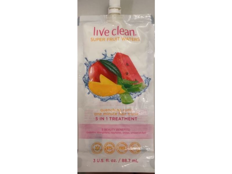 Live Clean Super Fruit Waters Quenching Curls Hair Mask, 3 fl oz/88.7 mL