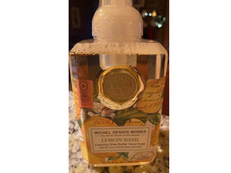 Michel Design Works Foaming Shea Butter Hand Soap, Lemon Basil, 17.8 fl oz/530 mL