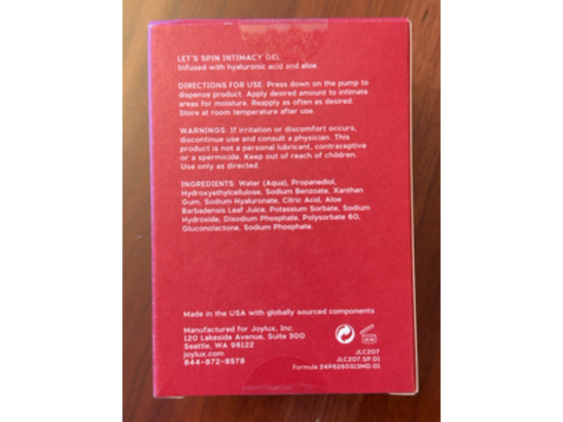 Joylux Let's Spin Intimacy Gel, 2 fl oz/60 mL