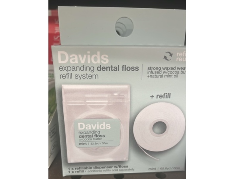 Davids Expanding Dental Floss + Refill Kit, Mint