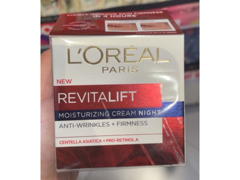 L'oreal Paris Revitalift Moisturizing Night Cream, Centella Asiatica + Pro - Retinol A, 50 mL