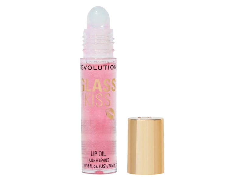 Makeup Revolution Glass Kiss Lip Oil, Fairytale, 0.18 fl oz/5.5 mL