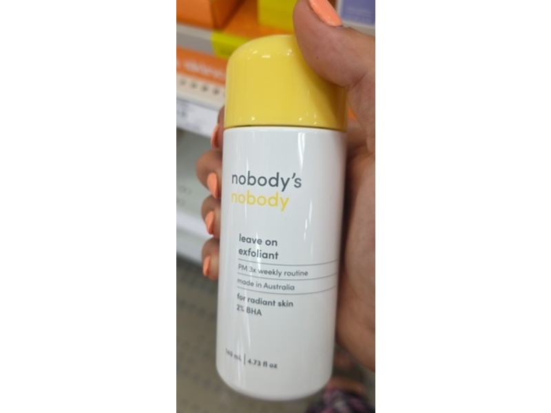 nobody's nobody Leave On Exfoliant, 4.73 fl oz/140 mL