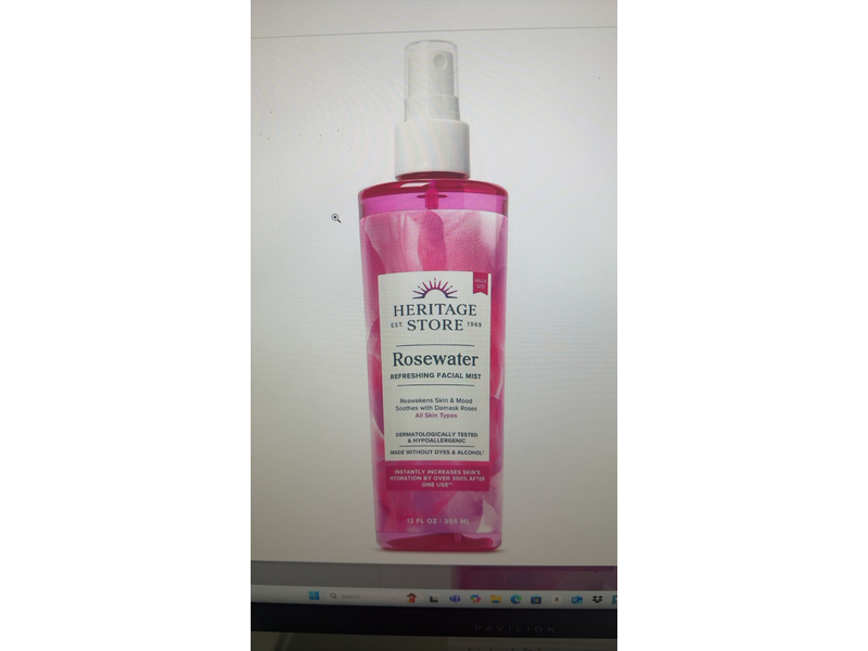 Heritage Store Rosewater Refreshing Facial Mist, 12 fl oz/355 mL