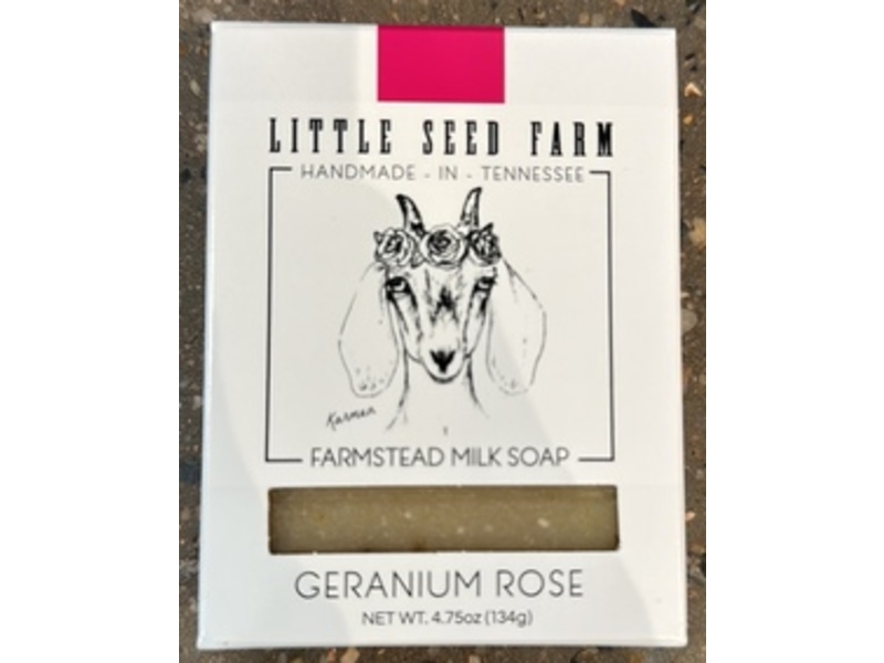 Little Seed Farm Farmstead Goat's Milk Soap, Geranium Rose, 4.75 oz/134 g, Pack Of 3