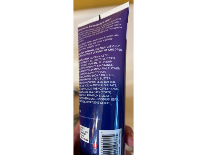 Walgreens Sleep Body Lotion, Melatonin & Essential Oils, 8 oz/226.8 g