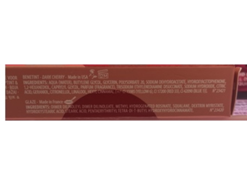 Benefit Bene Tint Pocket Pal Dual-Ended Lip Tint & Glaze, Dark Cherry, 0.09 fl oz/2.6 mL