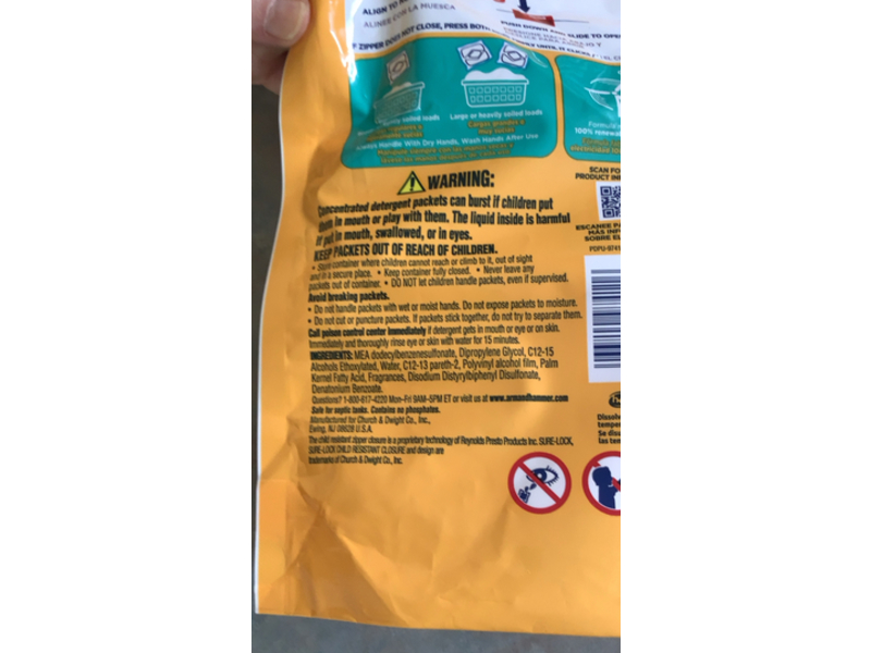 Arm & Hammer 5 In 1 Power Packs, Sensitive Scent, Hypoallergenic & Fresh Scent, 42 Loads