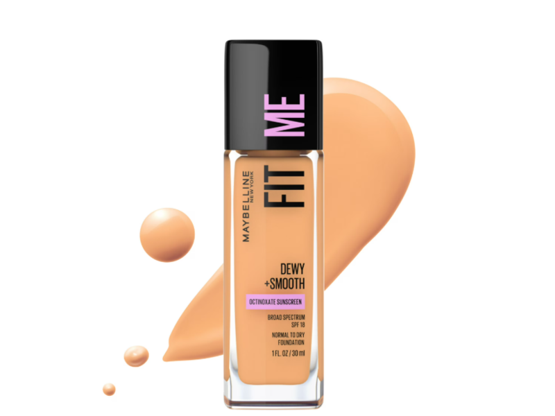 Maybelline New York Fit Me Dewy + Smooth Foundation, SPF 18, 228 Soft Tan, 1 fl oz/30 mL