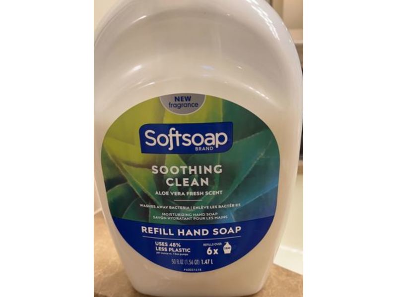 Softsoap Soothing Clean Refill Hand Soap, Aloe Vera Fresh Scent, 50 fl oz/1.47 L