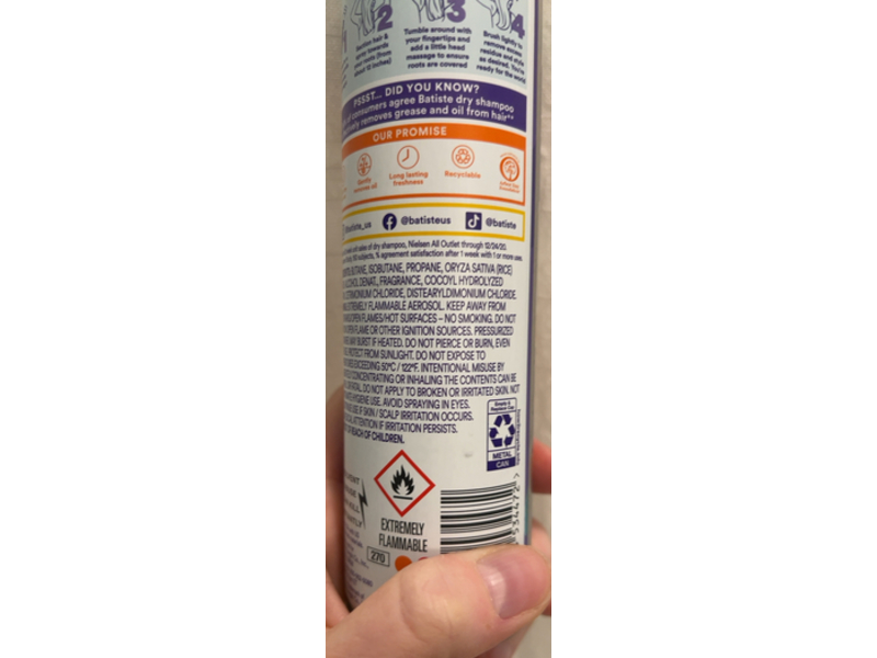 Batiste Instant Hair Refresh Dry Shampoo, Love Is Love Peach, 4.23 oz/120 g