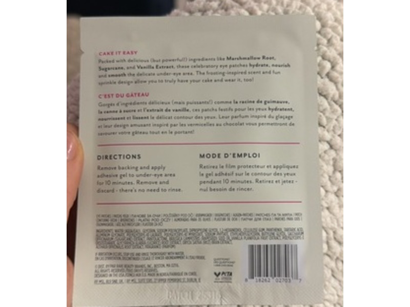Patchology Eye Want Cake Smoothing & Hydrarting No-Slip Eye Patches, 1 Pair, Pack Of 5