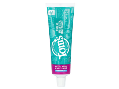 Toms Of Maine Antiplaque & Whitening Toothpaste, Peppermint, 5.5 oz/155.9 g, Pack Of 2