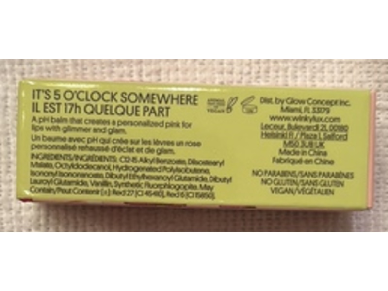 Winky Lux Glimmer pH Lip Balm, Rose Glimmer, 0.13 oz/3.6 g