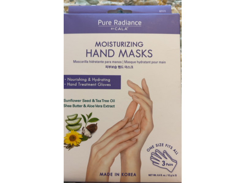 Cala Moisturizing Hand Masks, Sunflower Seed & Tea Tree Oil, 0.4 fl oz/12 g, 3 Count