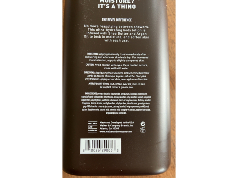 Bevel All-Day Moisture Body Lotion, Shea Butter + Argan Oil, 16 fl oz/470 mL