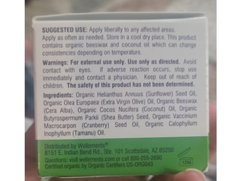 Wellements Organic All Purpose Balm, 1.8 fl oz/51 g