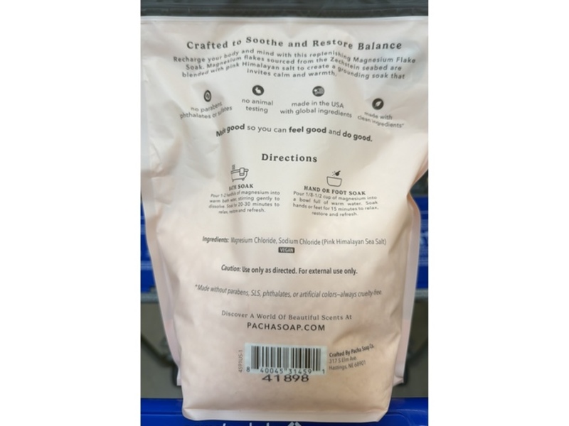 Pacha Soap Co Magnesium Flake Restorative Bath Soak, Unscented, 48 oz/1361 g