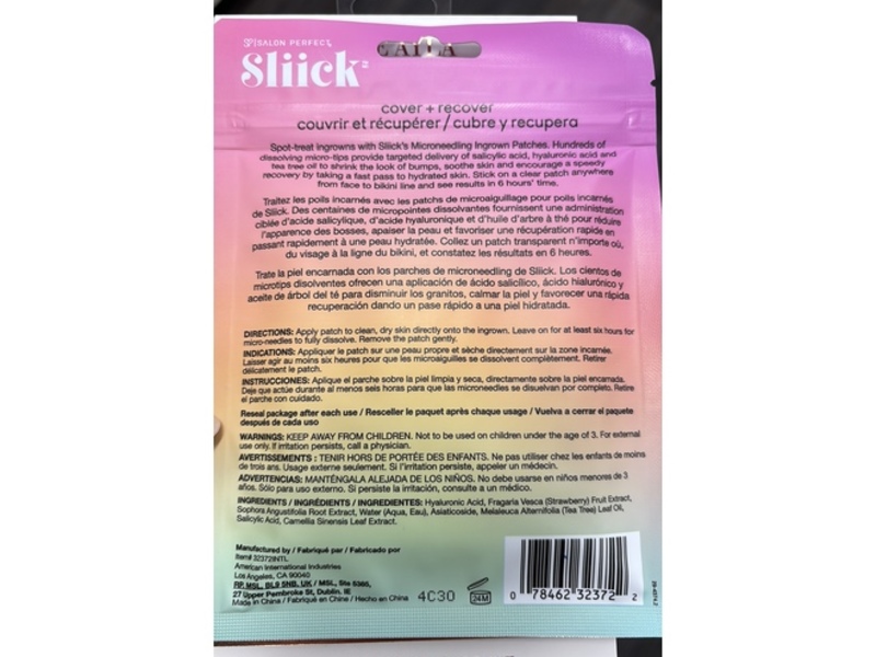 Sliick Ingrowth Patches, Salicylic Acid + Hyaluronic Acid & Tea Tree Oil, 9 Count
