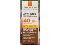 La Roche-Posay Anthelios Tinted Mineral Light Fluid Sunscreen, Medium Deep, SPF 40, 0.17 fl oz/5 mL - Image 3