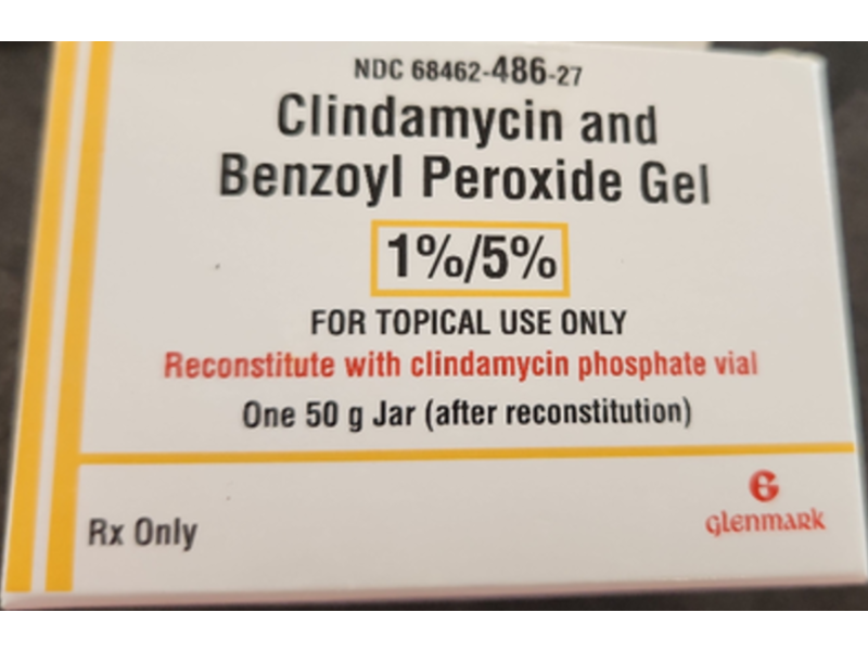 Clindamycin and Benzoyl Peroxide Gel, 1% / 5%, 50 g, Glenmark (Rx)