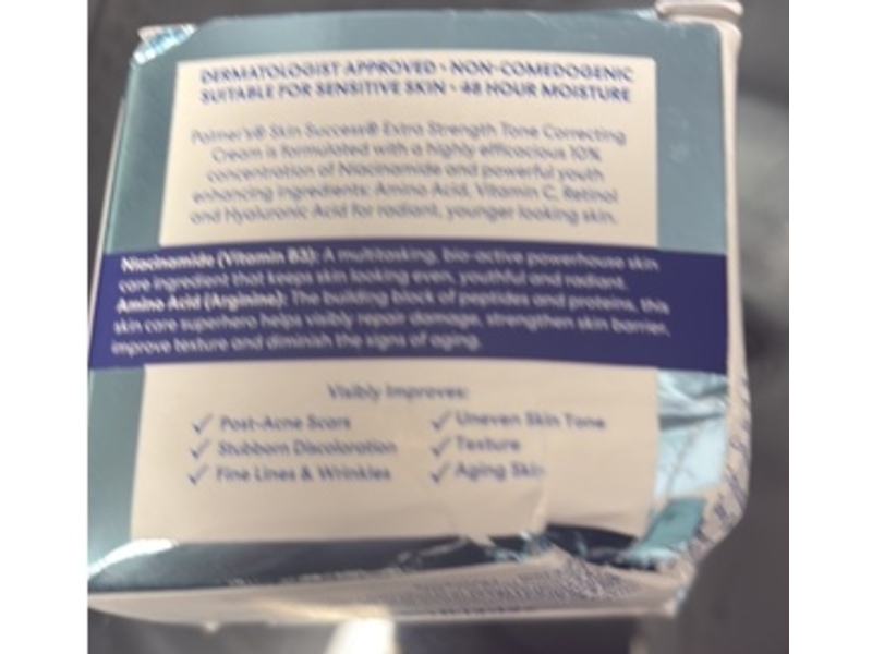 Palmer's Skin Success Extra Strength Tone Correcting Cream, 10% Niacinamide + Amino, 2.7 oz/75 g