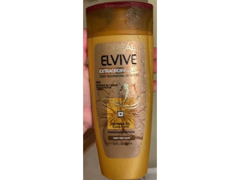 L'Oréal Paris Elvive Extraordinary Shampoo, Sunflower Oil, 12.6 fl oz/375 mL
