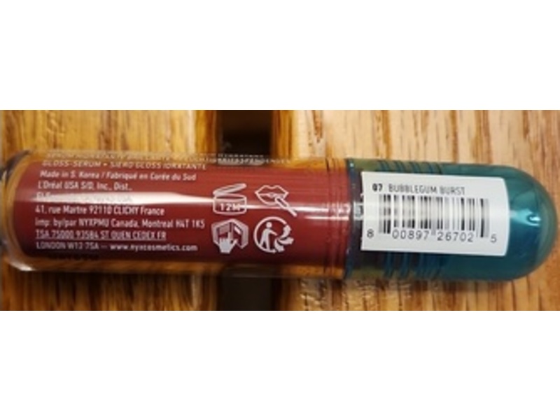 Nyx Professional Makeup Lip IV Hydrating Gloss Serum, Bubblegum Burst, 0.16 fl oz/5 mL