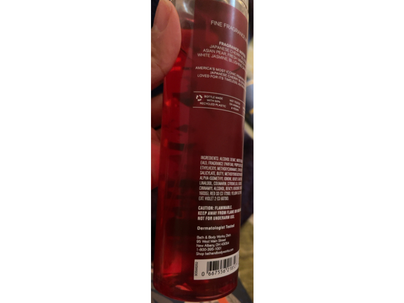 Bath & Body Works Fine Fragrance Mist, Japanese Cherry Blossom, 8 fl oz/236mL