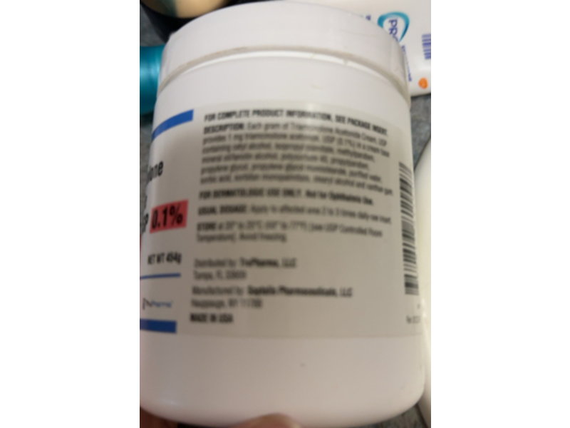 Triamcinolone Acetonide Cream, 0.1%, 454 g, Saptalis (Rx)