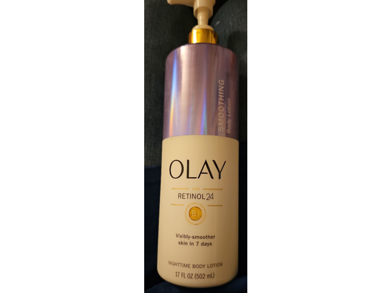 Olay Retinol 24 Night Time Smoothing Body Lotion, B3, 17 fl oz/502 mL, Pack Of 4