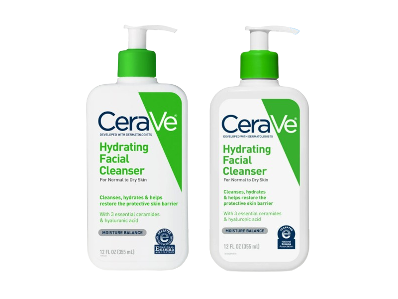 CeraVe Hydrating Facial Cleanser, 12 fl oz/355 mL, Pack Of 2