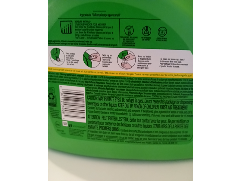 Gain + Aroma Boost Liquid Laundry Detergent, Original Scent, 128 Loads, 184 fl oz/5.44