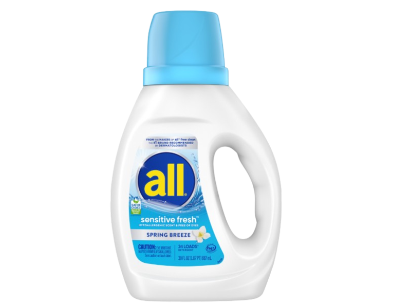 All Sensitive Fresh Detergent, Spring Breeze, 24 Loads, 30 fl oz/887 mL