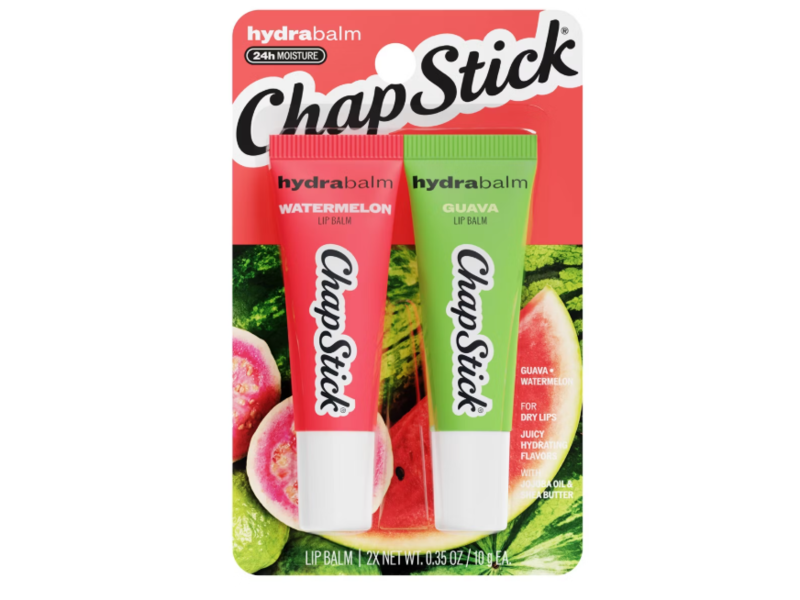 Chapstick Hydra Lip Balm, Guava + Watermelon, 0.35 oz/10 g, 2 Count