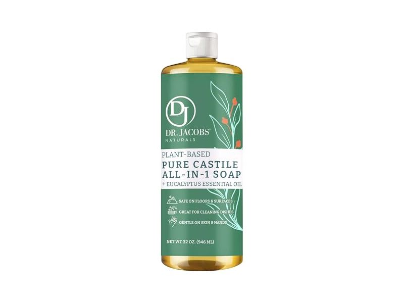Dr. Jacobs Naturals Pure Castile All-In-1 Soap, Eucalyptus Essential Oil, 32 oz/946 mL