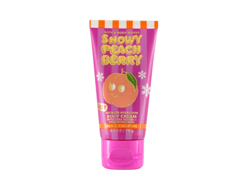 Bath & Body Works Body Cream, Snowy Peach Berry, 2.5 oz/70 g