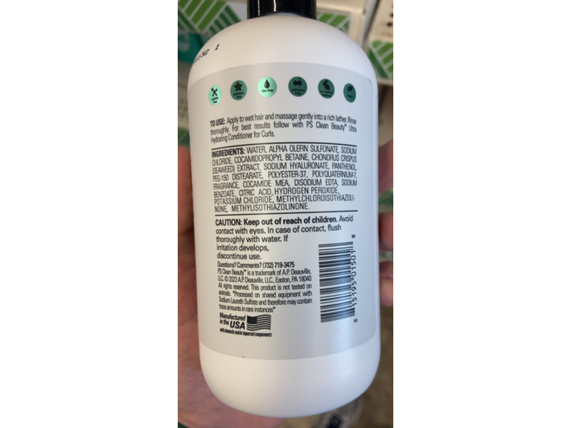 PS Clean Beauty Ultra Hydrating Shampoo, 12 fl oz/335 mL