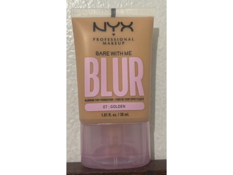 Nyx Professional Makeup Bare With Me Blur Tint Foundation, 07 : Golden, 1.01 fl oz/30 mL